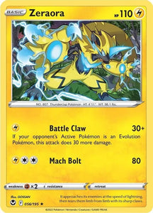 Pokemon TCG - ZERAORA - 056/195 - SILVER TEMPEST - RARE