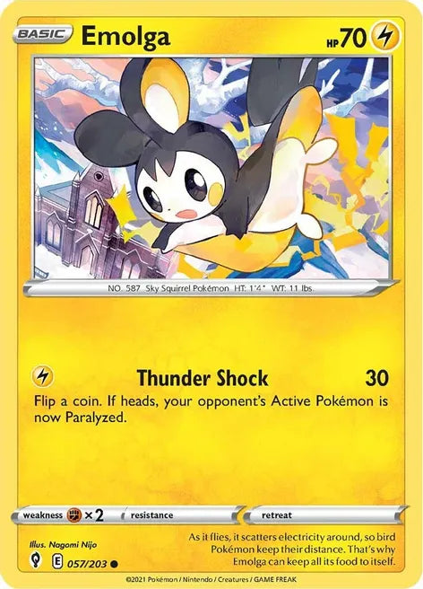 Pokemon TCG - EVOLVING SKIES - 057/203 - EMOLGA - Common