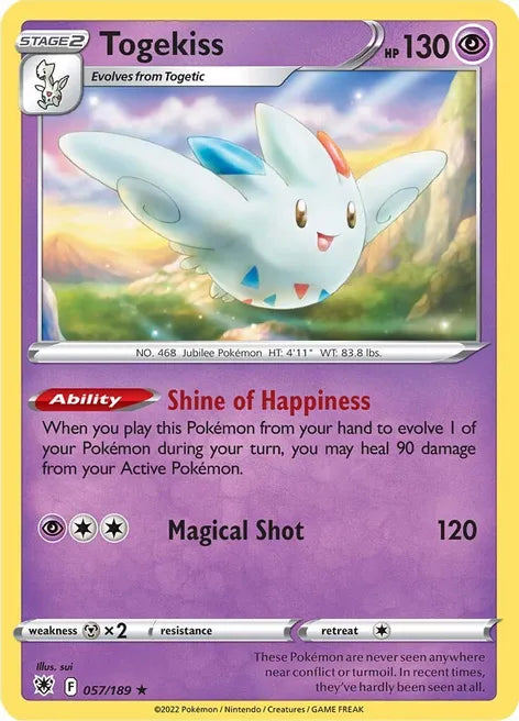 Pokemon TCG - TOGEKISS -REVERSE HOLO - 57/189 - ASTRAL RADIANCE - RARE