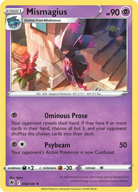 Pokemon TCG - MISMAGIUS - 59/189 - ASTRAL RADIANCE - RARE