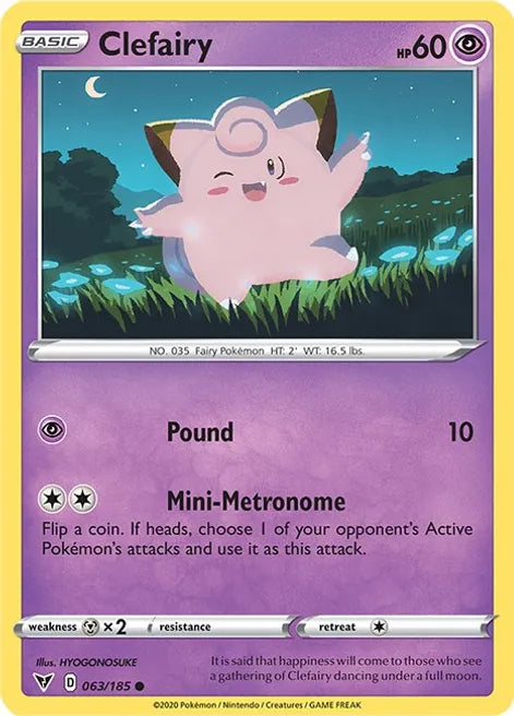 Pokemon TCG - VIVID VOLTAGE - 063/185 - CLEFAIRY - Common