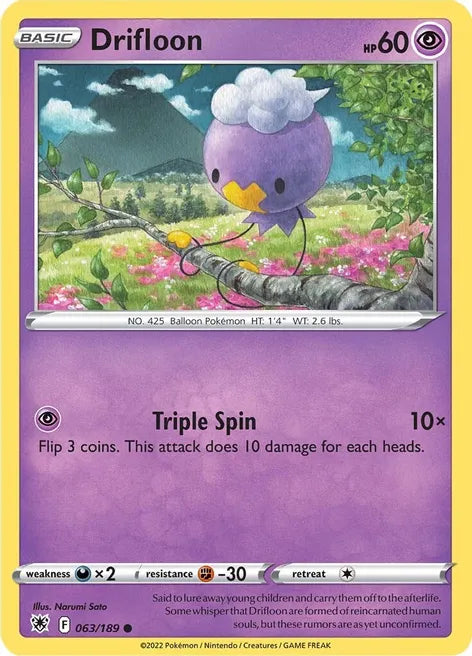 Pokemon TCG - ASTRAL RADIANCE - 063/189 - DRIFLOON - Common