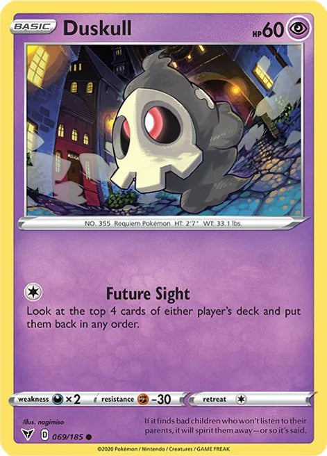 Pokemon TCG - VIVID VOLTAGE - 069/185 - DUSKULL - Common