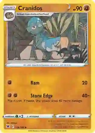 Pokemon TCG - ASTRAL RADIANCE - 076/189 - CRANIDOS - REVERSE HOLO - UNCOMMON