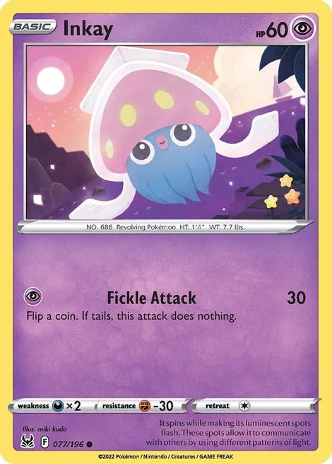 Pokemon TCG - LOST ORIGIN - 077/196 - INKAY - Common