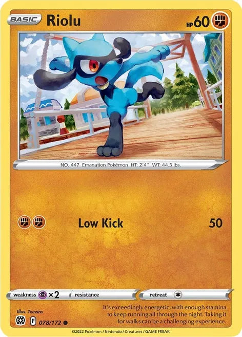 Pokemon TCG - BRILLIANT STARS - 078/172 - RIOLU - Common