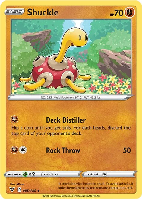 Pokemon TCG - VIVID VOLTAGE - 085/185 - SHUCKLE - Reverse Holo - Uncommon