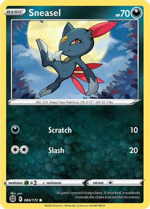 Pokemon TCG - BRILLIANT STARS - 086/172 - SNEASEL - Reverse Holo - Common