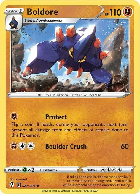 Pokemon TCG - EVOLVING SKIES - 087/203 - BOLDORE - Uncommon