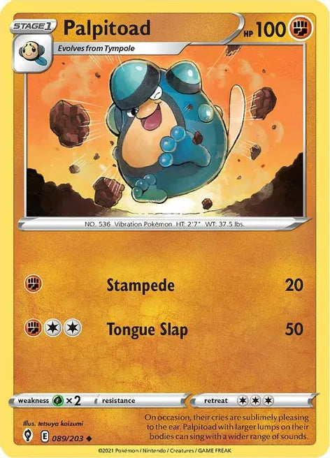 Pokemon TCG - EVOLVING SKIES - 089/203 - PALPITOAD - Uncommon