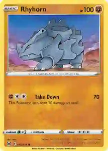 Pokemon TCG - LOST ORIGIN - 089/196 - RHYHORN - Reverse Holo - Common