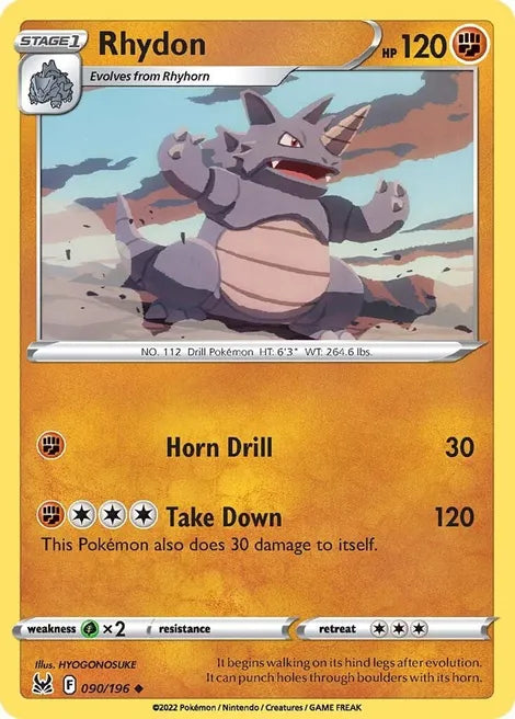 Pokemon TCG - LOST ORIGIN - 090/196 - RHYDON - Uncommon