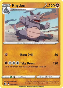 Pokemon TCG - LOST ORIGIN - 090/196 - RHYDON - Uncommon