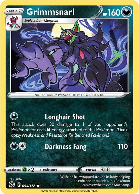 Pokemon TCG - BRILLIANT STARS - 094/172 - GRIMMSNARL - Rare