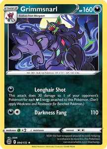 Pokemon TCG - BRILLIANT STARS - 094/172 - GRIMMSNARL - Reverse Holo - Rare