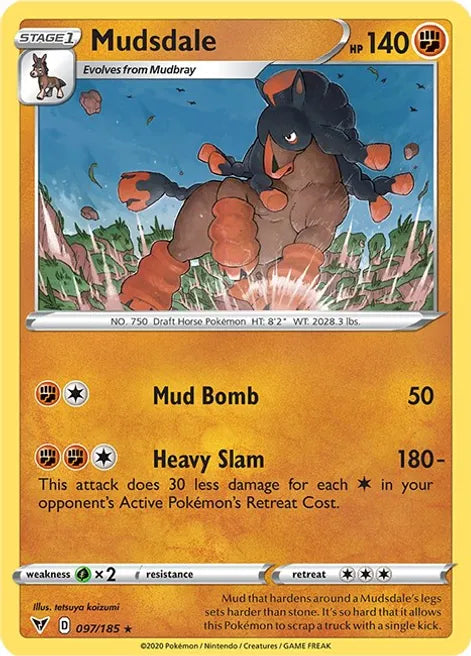 Pokemon TCG - VIVID VOLTAGE - 097/185 - MUDSDALE - Rare