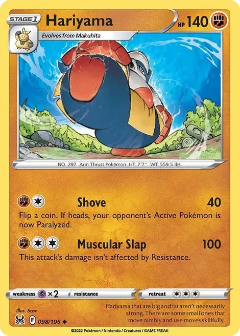 Pokemon TCG - LOST ORIGIN - 098/196 - HARIYAMA - Uncommon