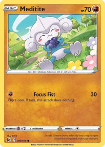 Pokemon TCG - LOST ORIGIN - 099/196 - MEDITITE - Reverse Holo - Common