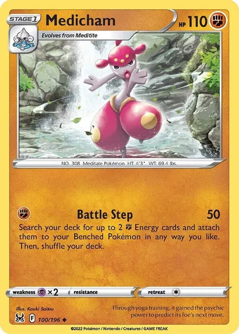 Pokemon TCG - LOST ORIGIN - 100/196 - MEDICHAM - Uncommon