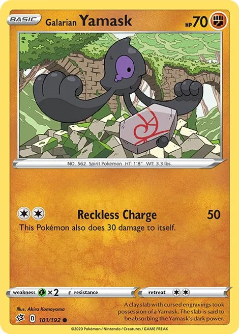 Pokemon TCG - REBEL CLASH - 101/192 - GALARIAN YANMASK - Common