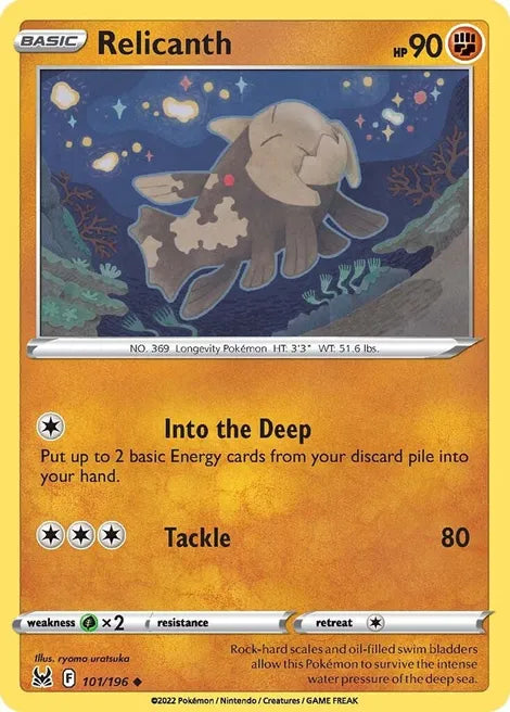 Pokemon TCG - LOST ORIGIN - 101/196 - RELICANTH - Uncommon