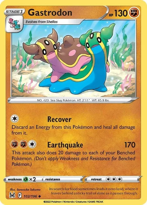 Pokemon TCG - LOST ORIGIN - 102/196 - GASTRODON - Reverse Holo - Uncommon