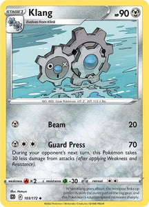 Pokemon TCG - BRILLIANT STARS - 103/172 - KLANG - Reverse Holo - Uncommon