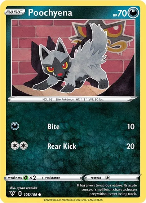 Pokemon TCG  - VIVID VOLTAGE - 103/185 - POOCHYENA - Common