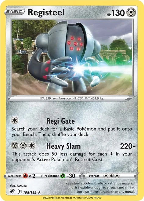 Pokemon TCG - REGISTEEL - REVERSE HOLO - 108/189 - ASTRAL RADIANCE - RARE