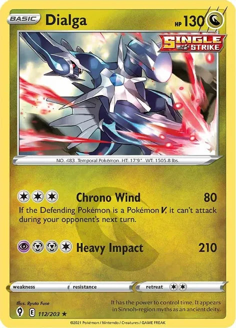 Pokemon TCG - EVOLVING SKIES - 112/203 - DIALGA - Reverse Holo - Rare