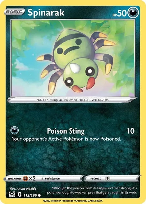 Pokemon TCG - LOST ORIGIN - 112/196 - SPINARAK - Common