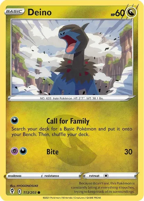 Pokemon TCG - EVOLVING SKIES - 113/203 - DEINO - Common