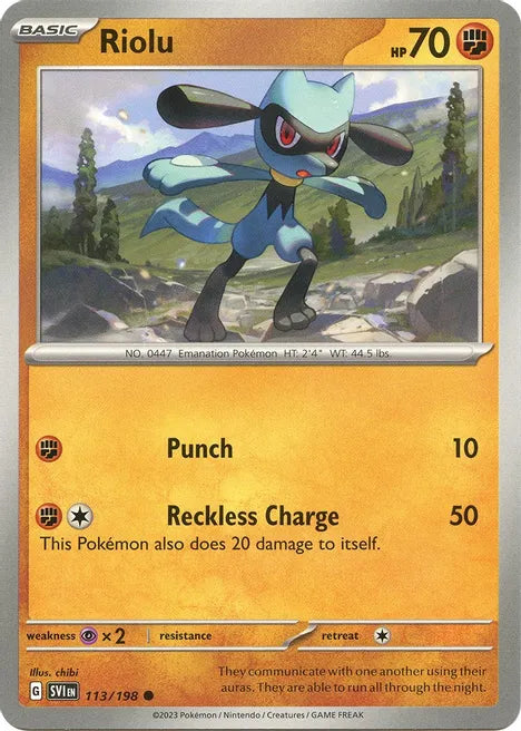 Pokemon TCG - SCARLET & VIOLET - 113/198 - RIOLU - Common