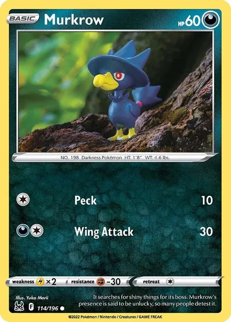 Pokemon TCG - LOST ORIGIN - 114/196 - MURKROW - Common