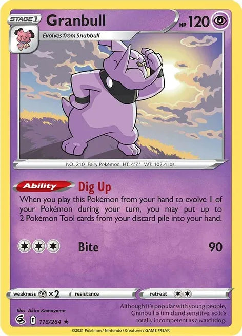 Pokemon TCG - FUSION STRIKE - 116/264 - GRANBULL - Rare