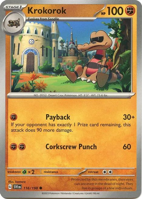 Pokemon TCG - SCARLET & VIOLET - 116/198 - KROKOROK - Common