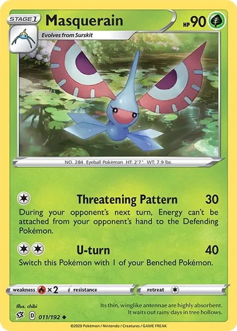 Pokemon TCG - REBEL CLASH - 011/198 - MASQUERAIN - Reverse Holo - Uncommon