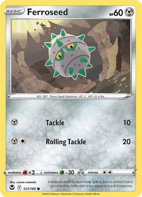 Pokemon TCG - SILVER TEMPEST - 121/195 - FERROSEED - Common