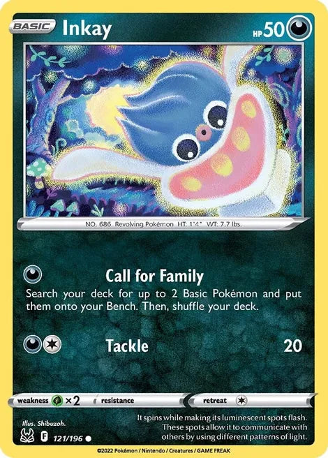 Pokemon TCG - LOST ORIGIN - 121/196 - INKAY - Reverse Holo - Common