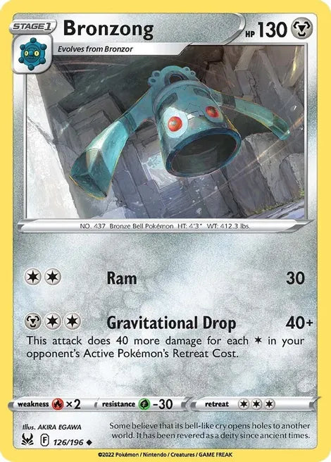 Pokemon TCG - LOST ORIGIN - 126/196 - BRONZONG - Uncommon