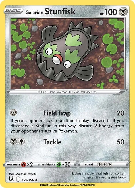 Pokemon TCG - LOST ORIGIN - 127/196 - GALARIAN STUNFISK - Uncommon