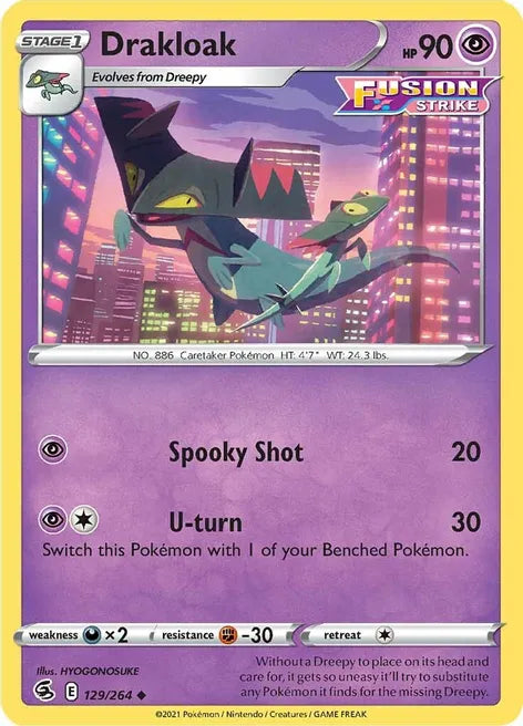 Pokemon TCG - FUSION STRIKE - 129/264 - DRAKLOAK - Uncommon