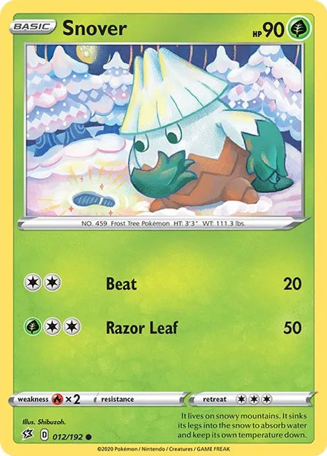 Pokemon TCG - REBEL CLASH - 012/192 - SNOVER - Common