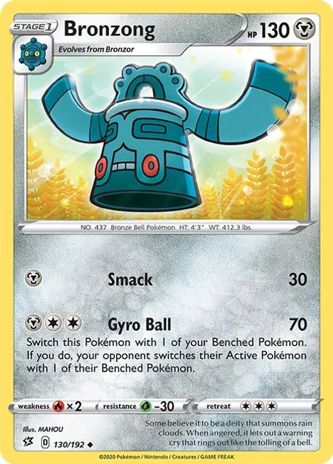 Pokemon TCG - REBEL CLASH - 130/192 - BRONZONG - Uncommon