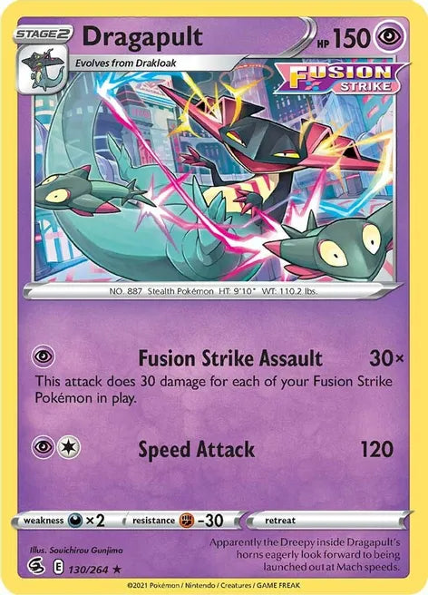 Pokemon TCG - FUSION STRIKE - 130/264 - DRAGAPULT - Holographic - Rare