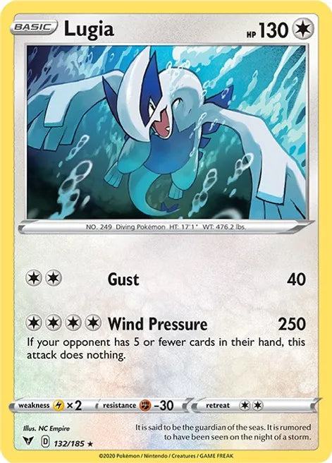 Pokemon TCG - VIVID VOLTAGE - 132/185 - LUGIA - Reverse Holo - Rare