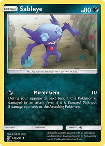 Pokemon TCG - UNIFIED MINDS - 133/236 - SABLEYE - Reverse Holo - Uncommon