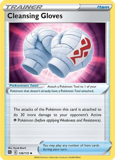 Pokemon TCG - BRILLIANT STARS - 136/172 - CLEANSING GLOVES - Trainer