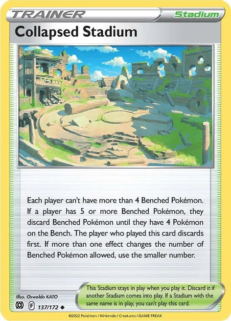 Pokemon TCG - BRILLIANT STARS - 137/172 - COLLAPSED STADIUM - Reverse Holo - Trainer