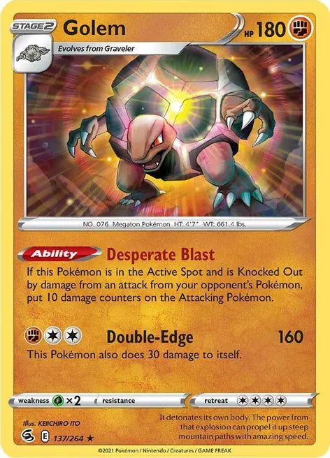 Pokemon TCG - FUSION STRIKE - 137/264 - GOLEM - Rare